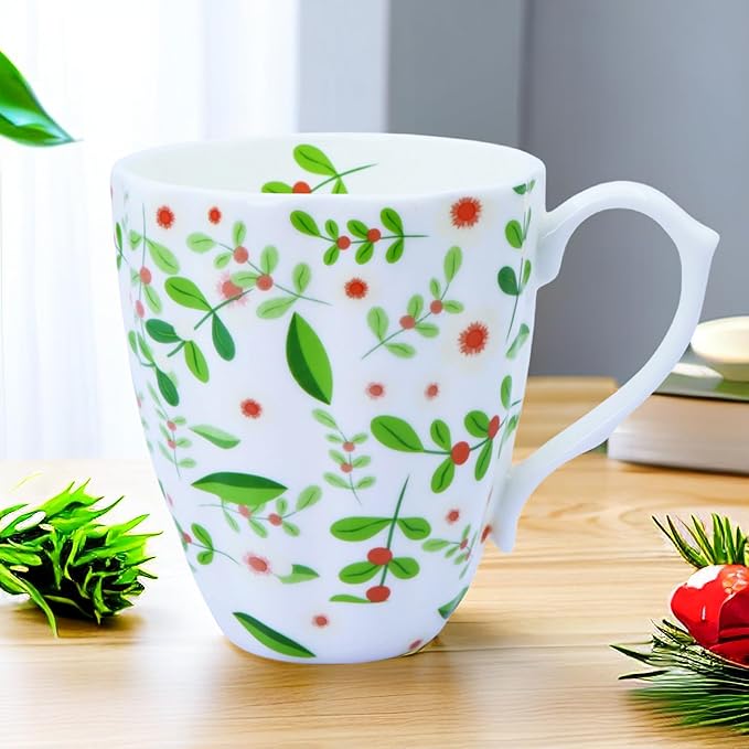 14oz Bone China Coffee Mugs for Women Floral Coffee Mug Tea Cups Novetly Coffee Cups Gift for Women Mom Friends