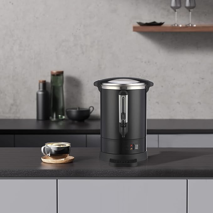 Commercial Coffee Urn,80 Cup 3.2 Gal/12L Stainless Steel Coffee Maker - Large Capacity Hot Water Dispenser for Buffet, Catering, Wedding, Church, Event, Double Wall Insulated