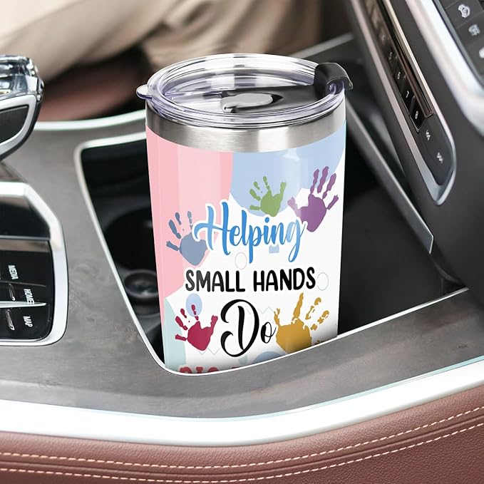 Occupational Therapist Tumbler Stainless Steel 20oz, Work Of Heart Help Small Hands OT Gift For Birthday Christmas, OT Gift For Women Men Staff Boss, World Occupational Therapy Day Tumbler Wrap