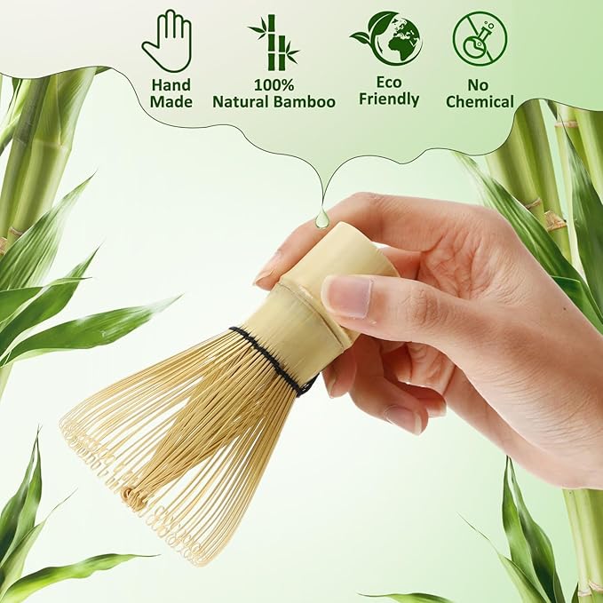LemonRoad 16 Pcs Matcha Whisk Bulk 100 Prong Bamboo Whisk for Matcha Powder Traditional Japanese Chasen Handcrafted Organic Bamboo Stirrer Mixer Brush Authentic Ceremonial Tea Preparation Starter