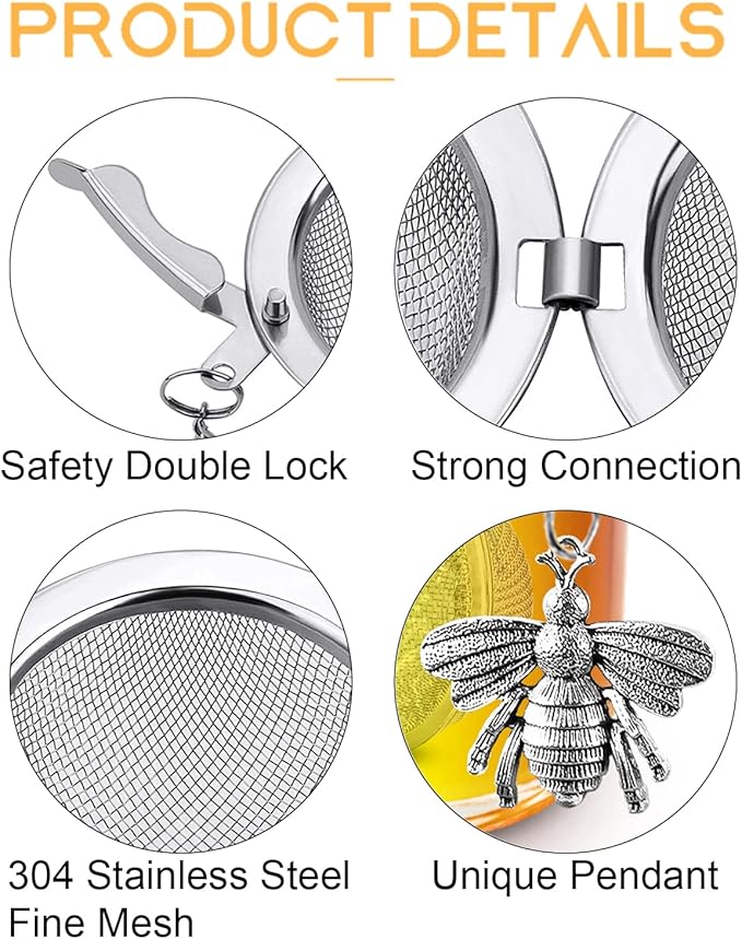 Handmade Honey Bee Tea Infuser - Strainer for Loose Leaf Tea & Spices