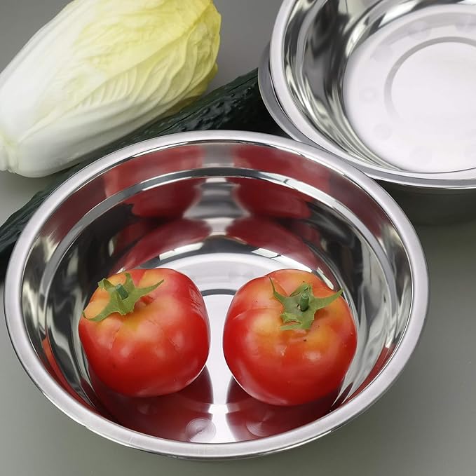 Metal Mixing Bowls, Stainless Steel Serving Bowl, Set of 4