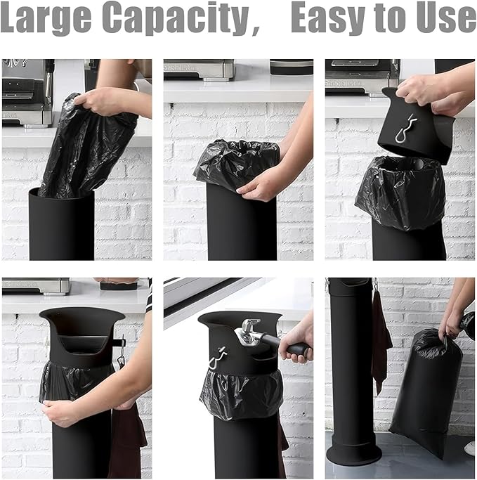 Trash Bags Large for Espresso Coffee Grounds Standing Knock Box 17L Commercial Garbage Bags for Floor Knock Box Coffee Shop Essentials 13.7''X35.8'',2 Roll/50 pcs
