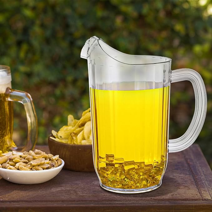 3 Pcs Small Beer Pitchers 45 Ounce Restaurant Pitchers Clear Restaurant Pitcher Jug Large Water Jug Carafe Serve Milk Tea Juice Drink for Parties Container Dispenser Beer Jar(Classic)