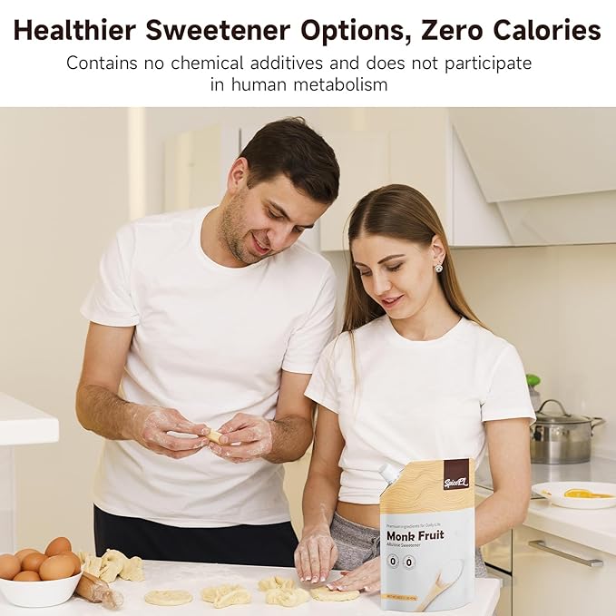 SPICEEL Monk Fruit Sweetener with Allulose - Zero Calorie White Sugar Substitute, No Erythritol, Keto Friendly, from Monk Fruit Extract for Baking, Coffee&Tea, Gluten Free, Vegan, Sugar Replacement(1lb pack of 1)