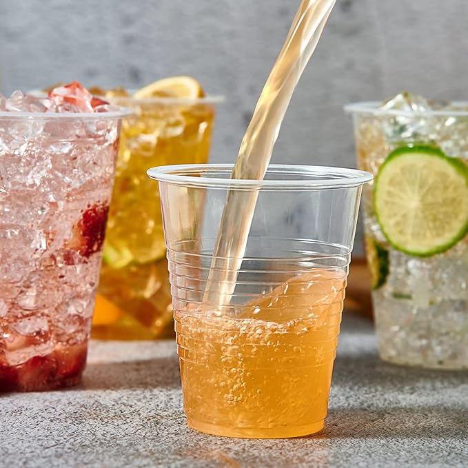 Lilymicky 450 Pack 12 oz Clear Plastic Cups, Cold Disposable Plastic Drinking Cups for Parties, Picnic, BBQ, Travel, and Events