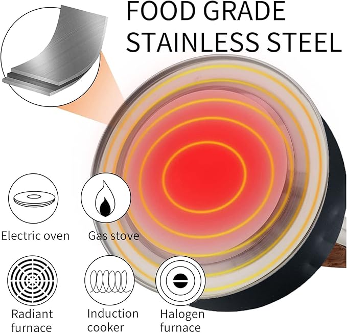 Vilihkc Whistling Stainless Steel Tea Kettle with Wood Grain Anti Heat Handle,2.6 Quart/2.5 Liter Stainless Steel Tea Kettles,Loud Whistling for Tea,Coffee,Gas Electric Applicable