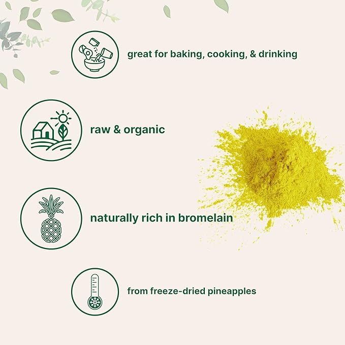 Organic Pineapple Powder, 8oz | 100% Natural Fruit Powder | Freeze-Dried Pineapples Source | No Sugar & Additives | Great Flavor for Drinks, Smoothie, & Beverages | Non-GMO & Vegan Friendly