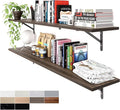 Kaboon 55 inch Long 10 inch Deep Floating Shelves for Wall Set of 2, Large Open Shelves Wall Mounted, Space Saving Home and Commercial Use, Eucalyptus