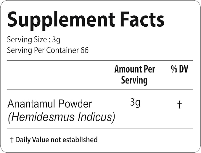bixa BOTANICAL Sarsaparilla Root Powder | HEMIDESMUS INDICUS | Anantmool | 200 Grams / 7 OZ | Ayurvedic Herbal Supplement | Gluten Free, Non-GMO, Steam Treated, Vegan, 100% Pure.