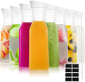 YOUEON 8 Pack 50 Oz Plastic Water Carafe with Lid and Label, Clear Water Drink Containers, Juice Carafe Pitcher Bulk for Water, Juice, Iced Tea, Soda, Lemonade and Other Beverages