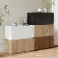 Stackable Small Storage Cabinet with 2 Doors - Modular Closet Solution and Short Storage Cabinet - Elegant Accent Cabinet for Home or Office Organization White