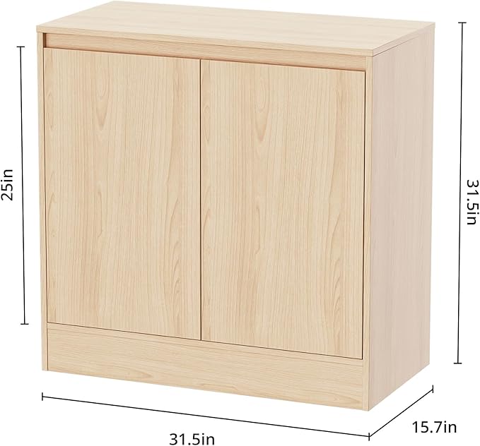 Buffet Cabinet with Storage, Coffee Bar Cabinet with 2 Doors and Adjustable Shelf, Modern Kitchen Buffet Sideboard for Living Room, Kitchen, Oak