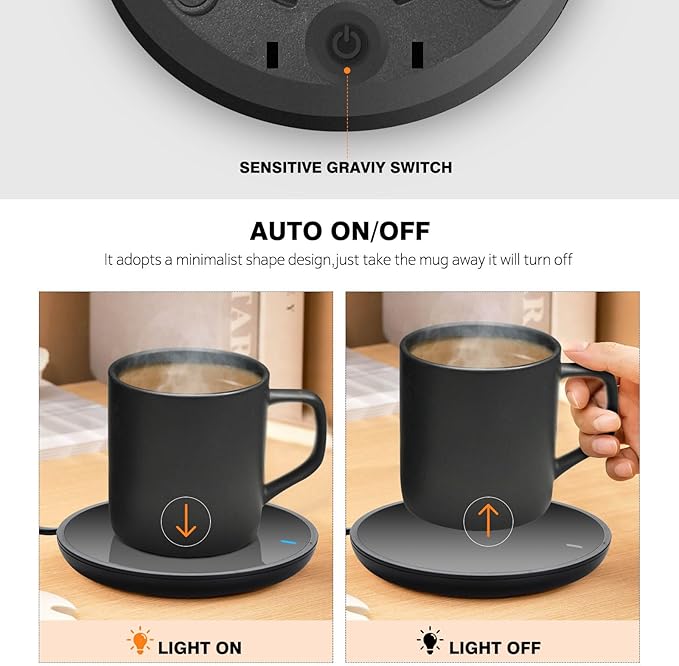 Lesipee Coffee Mug Warmer with Auto Sensor, Smart Coffee Cup Warmer for Desk, Electric Beverage Warmer Plate, Coffee Warmer Auto Shut Off, Candle Warmer for Office Home for Friends
