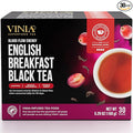 VINIA English Breakfast Black Tea K-Cup Pods, Made with Organic Tea, Infused with Piceid Resveratrol for Heart Health, Nitric Oxide, Physical Energy, Blood Flow, Keto, Kosher, NON-GMO. 30 Ct