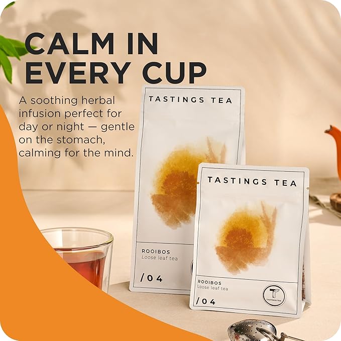 Tastings Tea Rooibos - 4oz Loose Leaf | South African Herbal Flavour| Caffeine Free