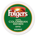 Folgers 100 Percent Colombian Decaf Single Serve K-cup Pods For Keurig brewers, 96 Count