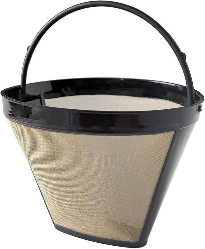 #4 Gold Cone Reusable Permanent Coffee Basket Filter Replacement for Cuisinart Coffee Maker (Pack of 4)