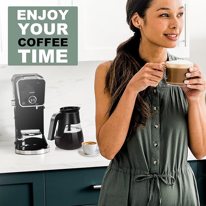 10-Cup Coffee Pot Replacement for Ninja Coffee Maker CM401 CM371 CP301, Glass Carafe with Brew-Through Lid Compatible with Ninja CM300 CM400 CP300 CM400BRN CF090 CF091 CF092 CM305 CM360