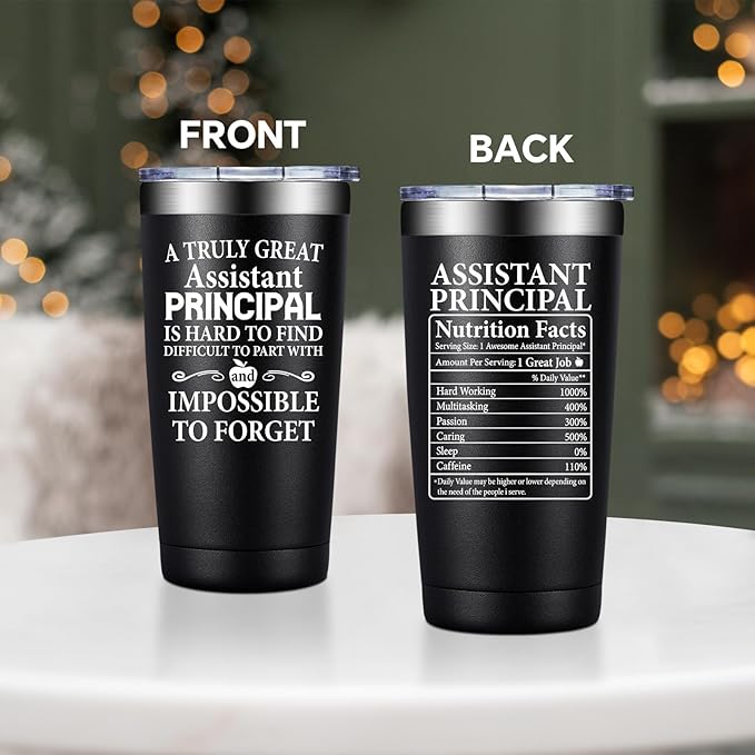 Assistant Principal Gifts for Men, Women - Christmas Principals Day Appreciation Gift for Assistant Principal - 20oz Tumbler Vice Principals Gifts