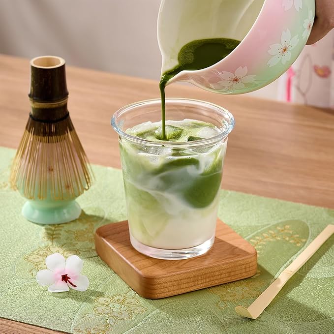 Matcha Whisk Set – Japanese Tea Ceremony Kit with Ceramic Bowl, Purple Bamboo Whisk (Chasen), Holder, Sifter & Scoop – Complete Matcha Kit, Women Gifts for Tea Lovers