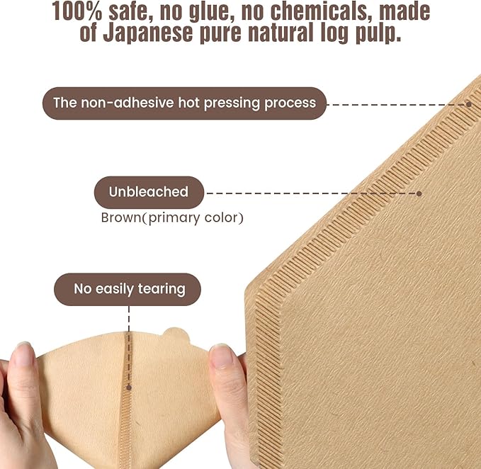 300 Count Cone Coffee Filters #4, Unbleached Size 04 Coffee Filters 8-12 Cup, Disposable Natural Paper Filters, No.4 Cone Filters For Ninja, Pour Over and Drip Coffee Maker