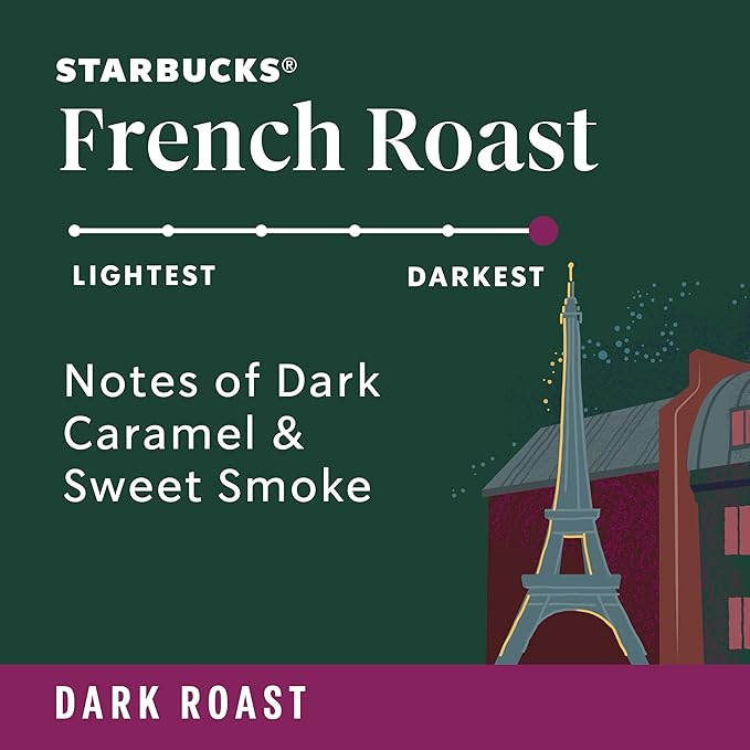 Starbucks K-Cup Coffee Pods, Dark Roast Hot or Iced Coffee, French Roast, 60 Keurig Pods