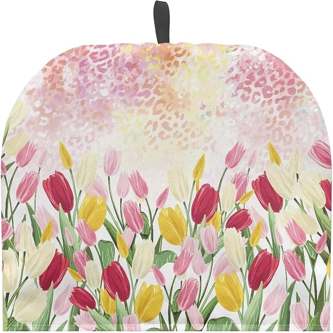 Tulips Tea Pot Cover Keep Warm Teapot Insulation Cover Pink Teapot Cover Water-Resistant Teapot Dust Protector Small Tea Cozies Covers