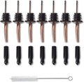 Stainless Steel Copper Liquor Pour Spouts Set - Tapered Speed Pours Nozzles with Rubber Dust Caps | Pourers For Alcohol, Olive Oil & Liquor Bottles | Bartender Accessories for Bar & Home Use