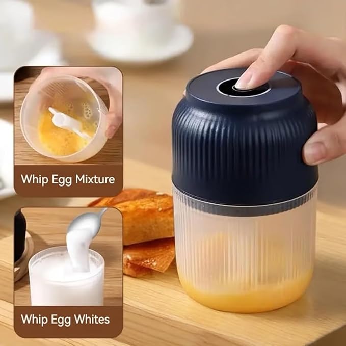2026 New Electric Garlic Chopper, Mini Portable Veggie Chopper with 304 Stainless Steel Blades, 300ML Rechargeable Food Processor Cordless, for Mashing Onion Garlic Chili Ginger Fruits (2*Blue)