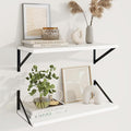 Axeman White Floating Shelves for Wall - 24 Inch Wide x 10 Inch Deep Floating Shelves Set of 2 -White Wide Wall Shelves for Living Room Bathroom Bedroom