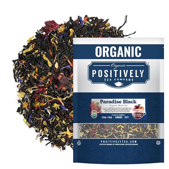 Organic Positively Tea Company, Paradise Black Tea, Loose Leaf, 16 Ounce