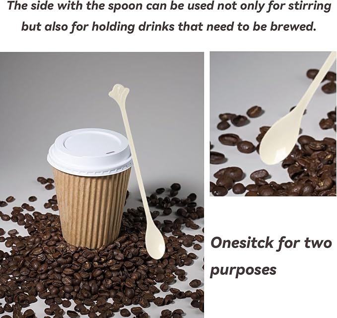 200 Pcs Coffee Cocktail Stirrer Stick Spoon Disposable Plastic Mini Stir Cup Drink Kitchen Dining Coffee Tea Spoon, Utensils Accessories Bar Restaurant