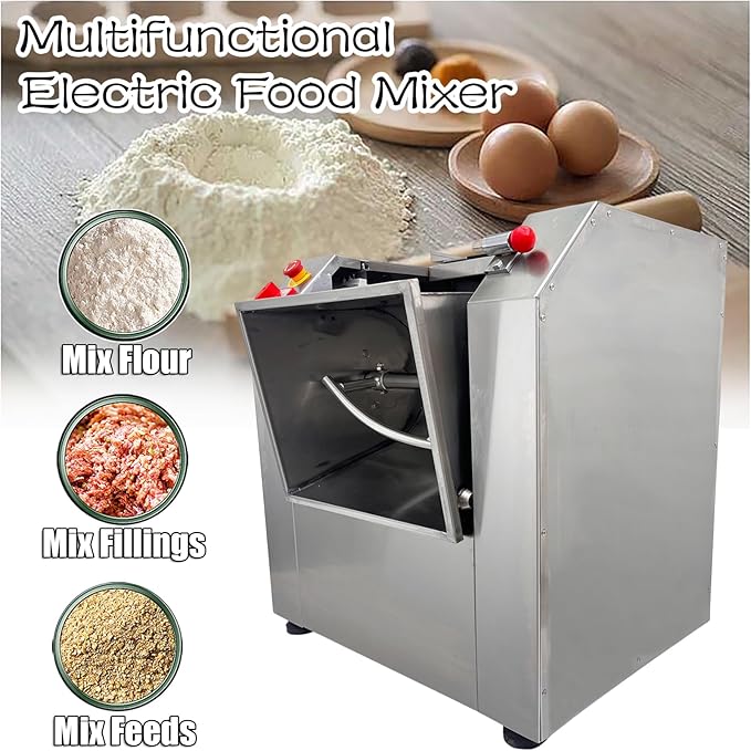 INTSUPERMAI 110V Commercial Dough Mixer Machine 25 KG Kneading Capacity Electric Food Mixer Flour Mixer 2200W/2.95HP for Dough Mixing Kneading