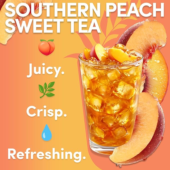 Sarasota Tea, Peach Flavored Iced Tea Bags One Gallon Size Filter Packs, 48 Gallons Per Box, Quick Brew Southern Ice Tea with Sweet Georgia Peach Flavor (1 oz, 48 Count)