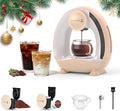 Single Serve Coffee Maker For K Cup Pod and Coffee Grounds /Tea, Fast Brew in 2 minutes, 2 IN 1 One Button Coffee Machine 4-8 Oz Brew Sizes, Stylish＆Compact For Home, Office, RV and Dorm, Champagne
