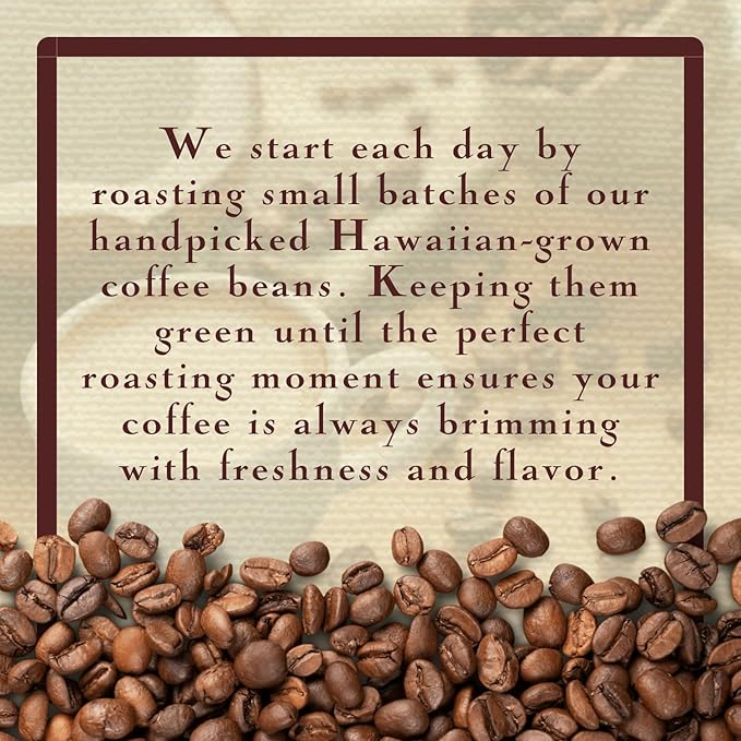 Ka'u Coffee Mill Natural Dark Roast Whole Bean Coffee - Fruit, Spice, Cocoa & Molasses Notes - Handpicked & Naturally Processed Hawaii Grown Arabica Beans - Gourmet Premium Small Batch - 16oz
