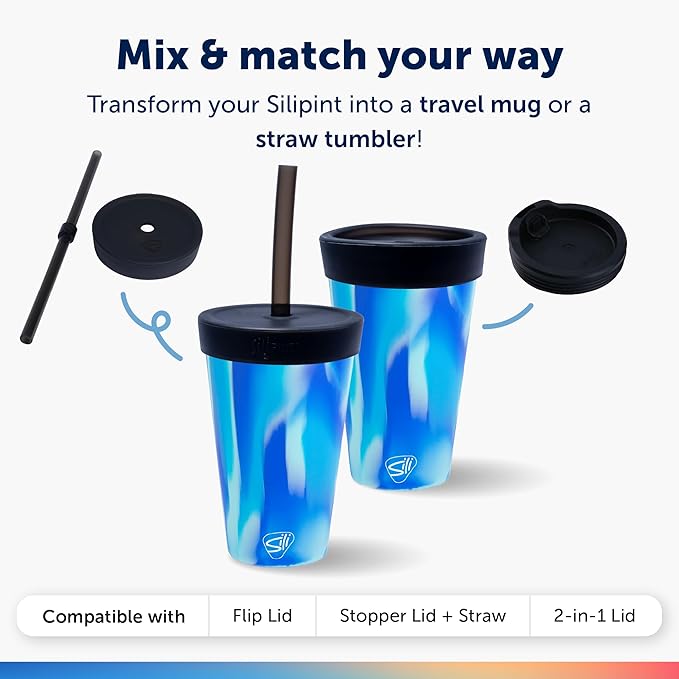 Silipint 22oz Silicone Pint Glass – Unbreakable BPA-Free Reusable Silicone Drinking Cup – Flexible Dishwasher Microwave & Freezer Safe – Stemless Glass for Water Coffee Smoothies (Desert Sun)