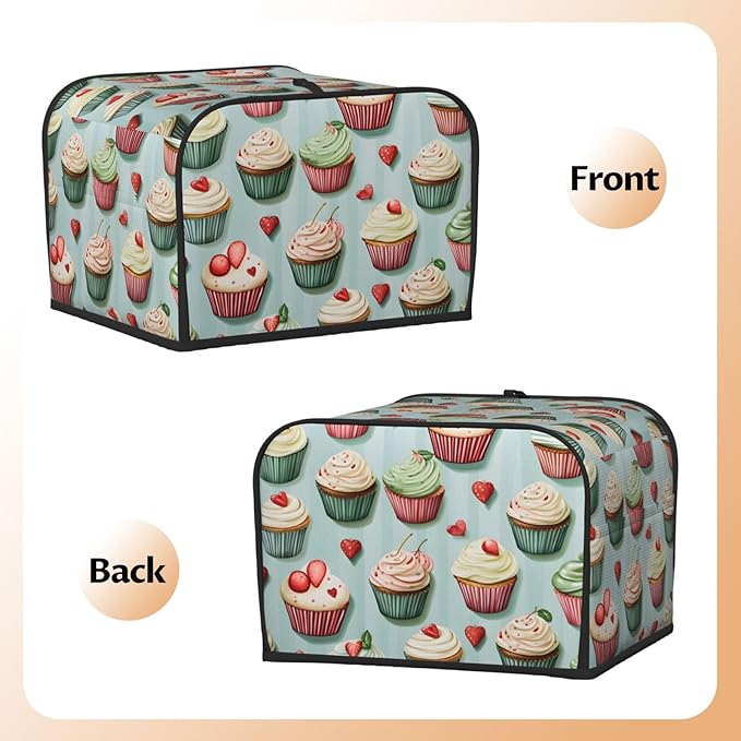 Strawberry Cake 4 Slice Toaster Cover Wide Slot Dustproof Bread Maker Cover Fingerprint Bakeware Protection Kitchen Appliance Cover Toaster Bag