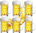 20oz Heavy Glass Beer Mug Set of 6 with Handle,Beer Mugs for Freezer, Large Glass Beer Stein