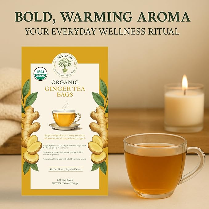 Organic Ginger Tea (100 tea bags | 7 oz | 200g)