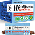 Shroomzup Mushroom Coffee Instant with 10 Mushrooms - 15 Single Packets with Reishi, Lion's Mane, Chaga, Turkey Tail, Cordyceps Mushrooms - Nootropic Mushroom Coffee for Energy Vegan Shroom Coffee