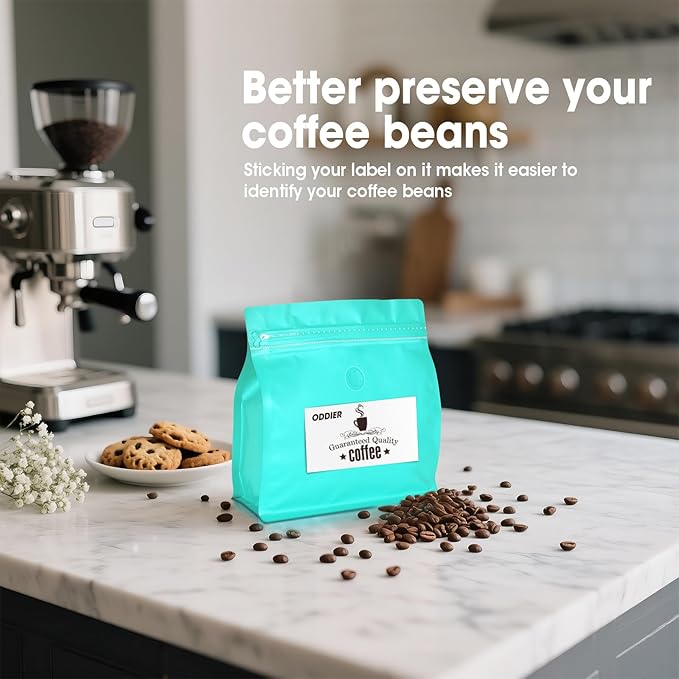 50 Count 8oz Coffee Bags with Valve,1/2 lb Vented Coffee Beans Packaging Bags High Barrier Aluminumed Foil Flat Bottom Heat Sealed Side Zipper Resealable Storage Bag for Home or Business（Blue）