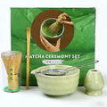 Matcha Tea Set – Japanese Matcha Bowl with Spout, Bamboo Whisk, Scoop, Holder & Strainer – Complete Ceremonial Matcha Kit for Beginners & Gift-Giving, Green