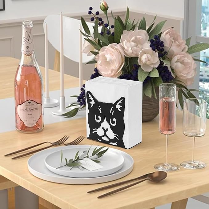 Napkin Holder for Table, Metal Napkin Holders for Kitchen Dining Farmhouse Cocktail Picnic Bar Rustic, Modern Napkins Holder for All Dining Room Decors (Cat), Christmas Decoration Gifts
