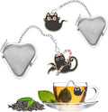 Magical Cat Tea Infuser Ball - 2 Pack Stainless Steel Loose Leaf Tea Steeper with Fine Mesh & Charm, Tea Strainer Gift for Tea Lovers (2, Magic Cat)