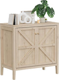 Wood Sideboard Buffet Cabinet with Doors - Farmhouse Kitchen Storage Cabinet, Coffee Bar Console Table with Adjustable Shelves, Buffet Table for Living Room, Hallway (White Oak, 1 PC)