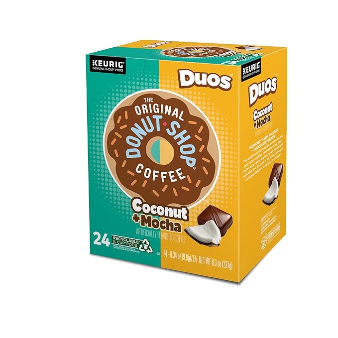 The Original Donut Shop Duos Coconut + Mocha Keurig Single-Serve K-Cup Pods, Medium Roast Coffee, 96 Count