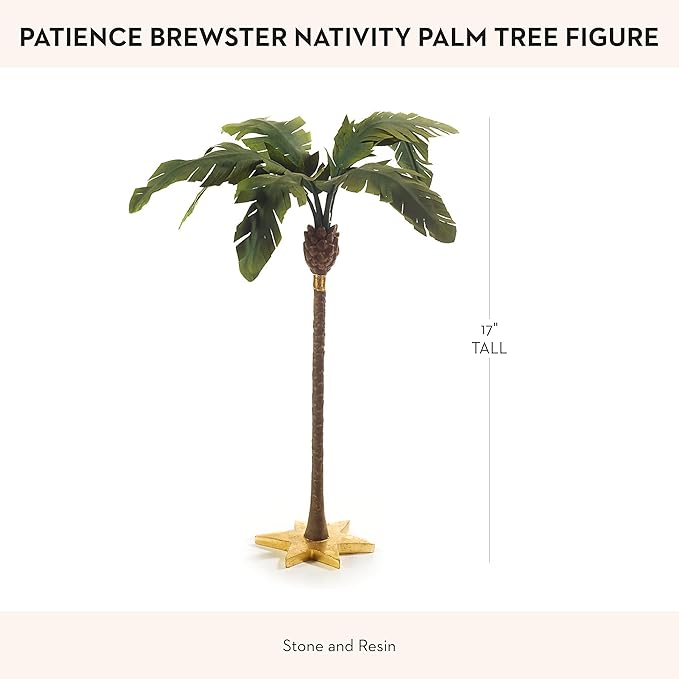 MACKENZIE-CHILDS Patience Brewster Nativity Figurine, Christmas Nativity Home Decor, Palm Tree