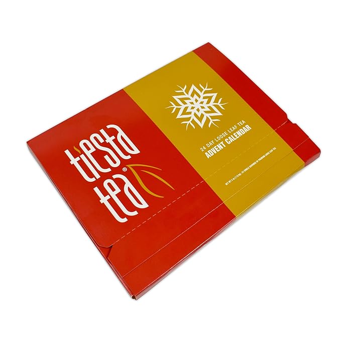 Tiesta Tea - 2025 Holiday Tea Advent Calendar, 24 Days of Premium Loose Leaf Blends Christmas Countdown, Brew Hot or Iced, Limited Edition Gift Set with 24 Sample Pouches